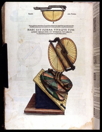 Astronomiinstrument - i "" Astronomicon caesarum", afhandling fra det 16. århundrede. af Unknown artist
