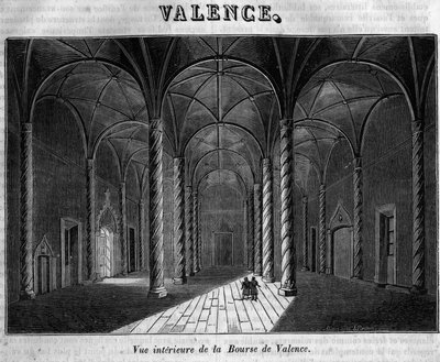 Indvendigt billede af Valencia-børsen i det 19. århundrede. af Unknown artist
