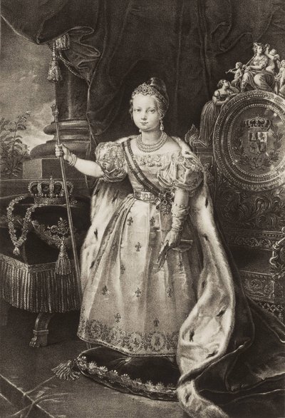 Isabella II (1830-1904). Dronning af Spanien (gravering) af Unknown artist