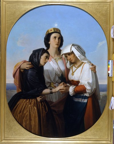 Italien er vært for Venedig og Rom (1860) anonyme maleri Museo del Risorgimento Milano af Unknown artist