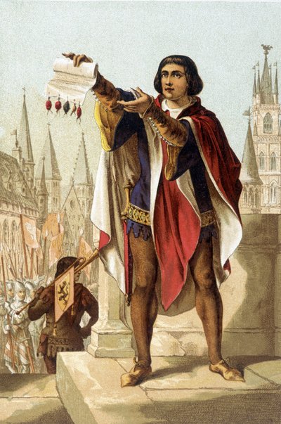 Jacob Van Artevelde. Bourgeois af Gent (1290 til 1345). kromolitografi fra 1880. af Unknown artist