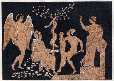 Jason og Medea - gravering fra "" Skikke og traditioner for alle folk i universet. Det vil sige historien om regeringen, lovene, militsen, om alle nationers religion fra de fjerneste tider til i dag "1856 af Unknown artist