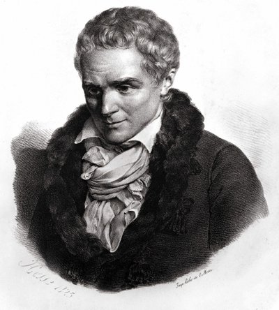 Jean-Jacques Rousseau (1712-1778), fransktalende Genève-forfatter og filosof. af Unknown artist