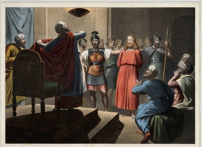 Jesus foran Kaife. Anonym stik fra midten af 1800-tallet. af Unknown artist
