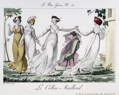 Game of Colin-Maillard (Colin Maillard) - i "" Le Bon-genren", n¡14, begyndelsen af ​​det 19. århundrede af Unknown artist