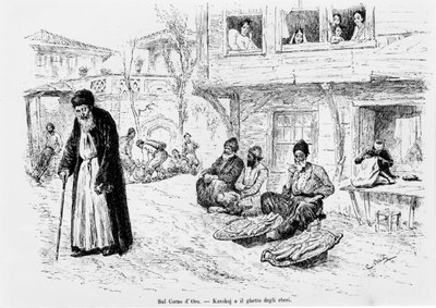 Jødisk ghetto i Konstantinopel. af Unknown artist