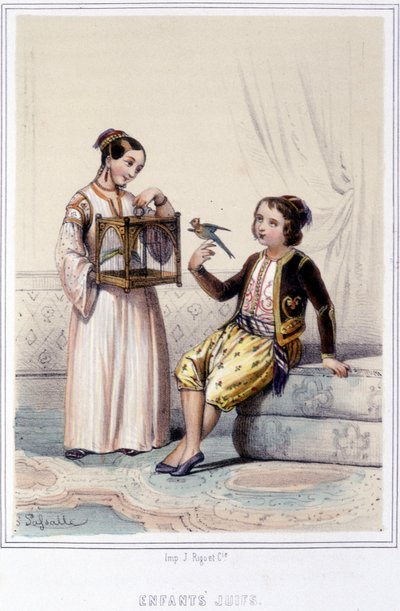 Jødiske børn i Algeriet i anden halvdel af det 19. århundrede. af Unknown artist