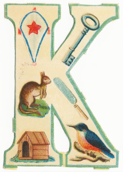 A: Insekter, glenter, kænguruer, nåletræer, kenneler, isfugle (sort litho) af Unknown artist