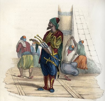 Khayr al-Din (d. 1476-1546), også kendt som Barberossa II, var en tyrkisk kaper. Grundlægger af staten Algier i det 16. århundrede. i "Ancient and Modern Algeria""" af Léon Galibert. Italiensk udgave i 1846 farve. af Unknown artist