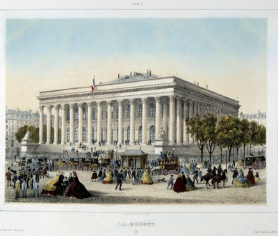 Børsen i Paris - Litografi af Unknown artist