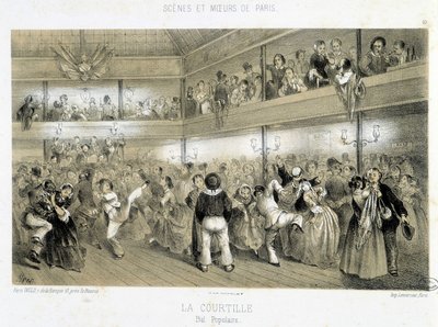 La Courtille: folkebal - 1800-tallet af Unknown artist