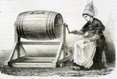 The Normande churn - i "" Industriens vidundere"" af Louis Figuier af Unknown artist