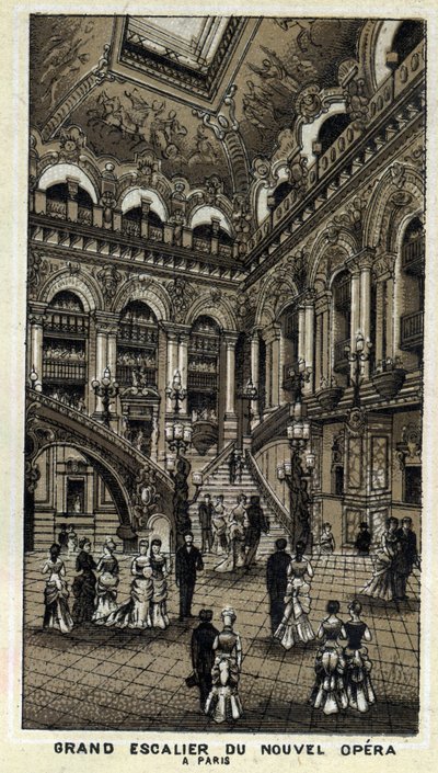 Stor trappe til den nye Opera (Opera Garnier) i Paris. af Unknown artist