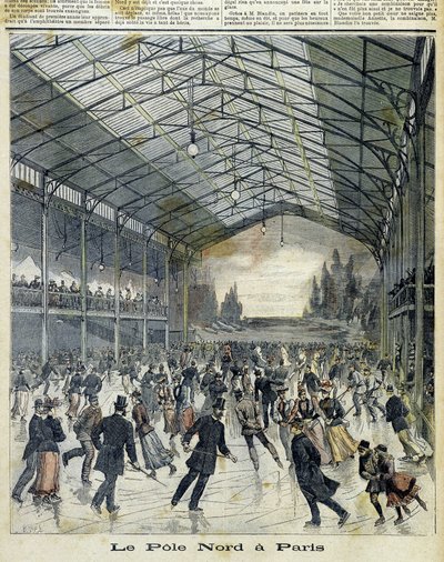 Nordpolen i Paris: Parisere på skøjter - i "" Le Petite Journal", nov. 1892 af Unknown artist