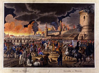 Den store brand i Moskva i september 1812. af Unknown artist