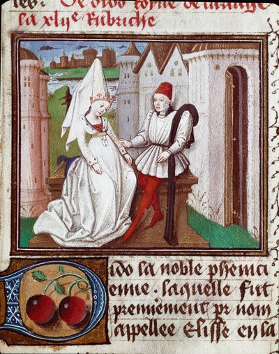 The Loves of Didon, Grundlæggeren af ​​Carthage og Enee Miniature taget fra "The Book of Light and Noble Women"" af Giovanni Boccaccio sagt af Jean Boccace (1313-1375) af Unknown artist