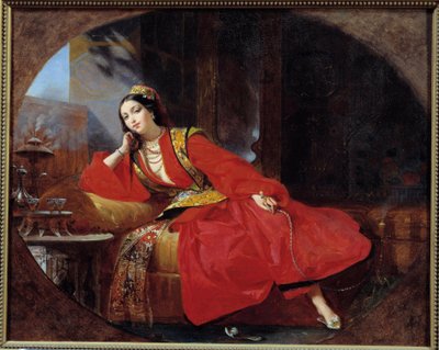 Det odaliske i rødt Anonym maleri. Avignon fra det 19. århundrede, Musee Calvet af Unknown artist