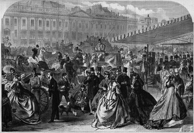 London, udsigt over Regent Street om eftermiddagen, en stor allé i West End-distriktet, tegnet af arkitekten John Nash fra 1817 til 1823, til en offentlig udviklingsplan. I “” L