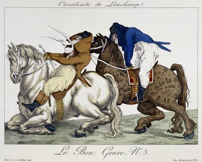 Longchamps Cavalcade - karikatur, deb. 19. århundrede af Unknown artist