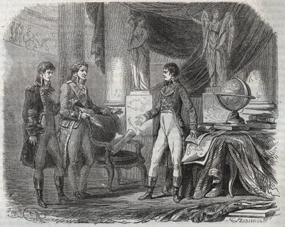 Lord Cornwallis (1738-1805) forhandlede Amiens-traktaten (1802) med Napoleon Bonaparte (1769-1821) - Amiens-freden, Frankrig - Traktat underskrevet marts 1802, som afsluttede revolutionskrigene af Unknown artist