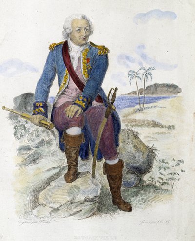 Louis Antoine, greve af Bougainville (1729-1811), fransk navigatør. - i "" Den franske Plutarch"" af Mennechet af Unknown artist