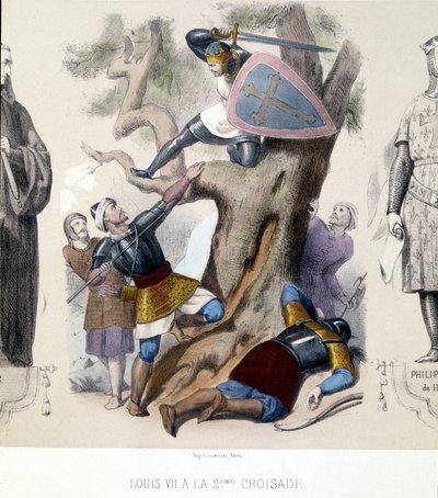 Ludvig VII den unge (1120/1180), Capetiens direkte under det 2. korstog (1147/1149). af Unknown artist