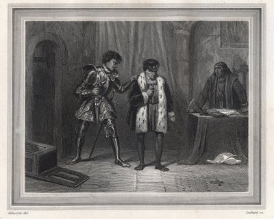Ludvig XI, fange af Charles the Temerary, hertug af Bourgogne - Konge af Frankrig Ludvig XI (konge 1461-1483) mødte sin modstander Charles the Temerary hertug af Bourgogne i 1467-1477 til Peronne i oktober 1468, periode i Ligue du Bien Public - fransk kong af Unknown artist