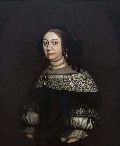 Louise Charlotte af Brandenburg, var en hertugindekonsort af Kurland - Markgrevin Louise Charlotte af Brandenburg (1617-1676), hertuginde af Kurland, Anonym. Olie på lærred, anden halvdel af det 17. århundrede. Nationalmuseum Stockholm af Unknown artist