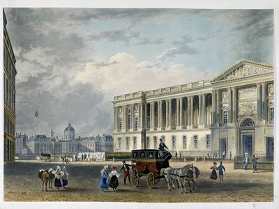 Louvre - østfacade, bagpå kuplen - 1800-tallet af Unknown artist