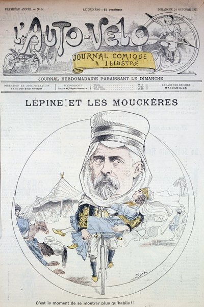 Lépine og Mouckères - i ""Auto-Vélo""" af 12/12/1897, Bibl.de la ville de Paris. af Unknown artist