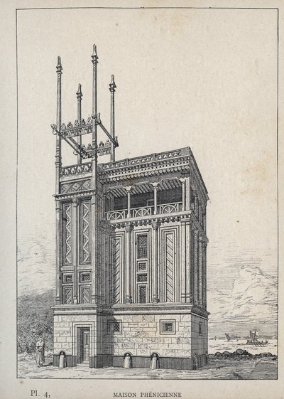 Maison Phenicienne - (Phoenician House, Universal Exhibition, Paris af Unknown artist