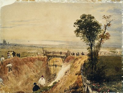 Shoreham Railroadin teko, n. 1840 (akvarelli paperille) af Unknown artist