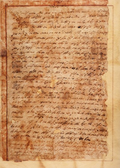 manuskript. Brev nr. 7 til munkene i Beas de Segura. Papir. 18 november 1585. af Unknown artist