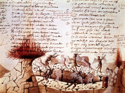 Manuskript til "Den guddommelige komedie" af Dante Alighieri: Helvede af Unknown artist