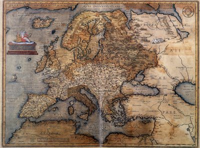 Kort over Europa af Unknown artist
