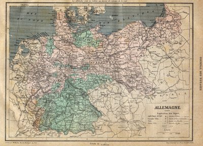 Kort over Tyskland i 1891 - Kort over Tyskland i 1891 - af Unknown artist