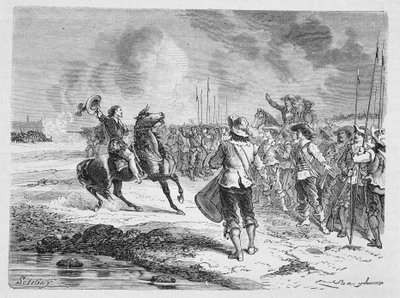 Mazarin stopper de to armees. af Unknown artist