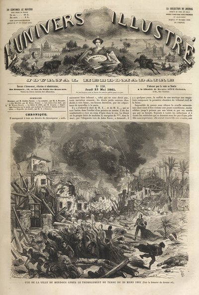 Mendoza, Argentina - Jordskælvet i 1861 - Seisme de 1861 a Mendoza - Argentina - 20. marts 1861 - The Illustrous Universe in 1861 - af Unknown artist