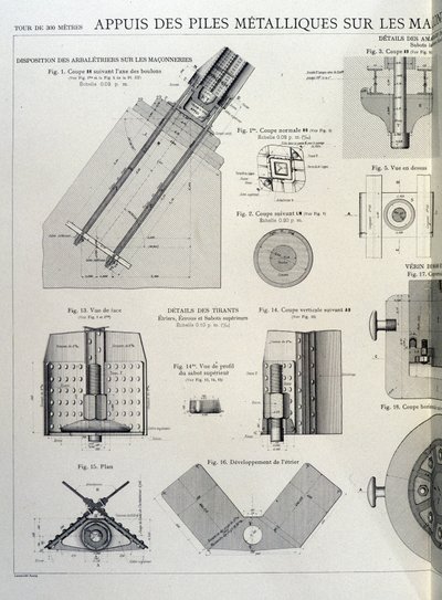 Metalpæle af Eiffeltårnet - industrielt design af Unknown artist