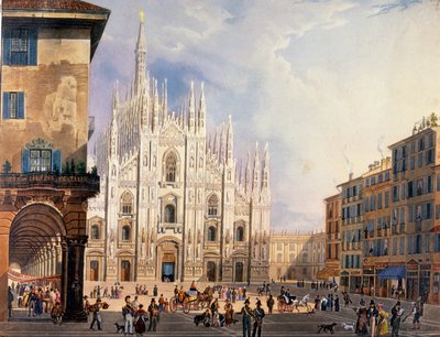 Milano, Duomo-pladsen omkring 1825. af Unknown artist