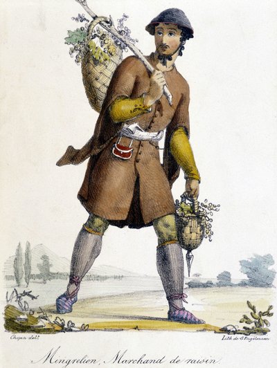 Mingrelien, druehandler i Rusland i det 19. århundrede. af Unknown artist