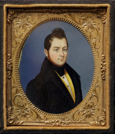 Miniatureportræt af Camillo Benso, greve af Cavour (maleri af Unknown artist