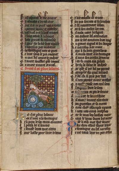 Miniature af Narcissus, der beundrer sin refleksion i et springvand, fra 