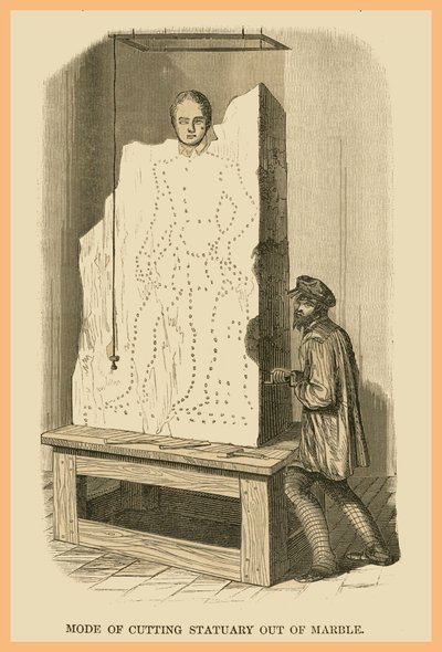 Methode zum Ausschneiden von Statuen aus Marmor von Unknown Artist