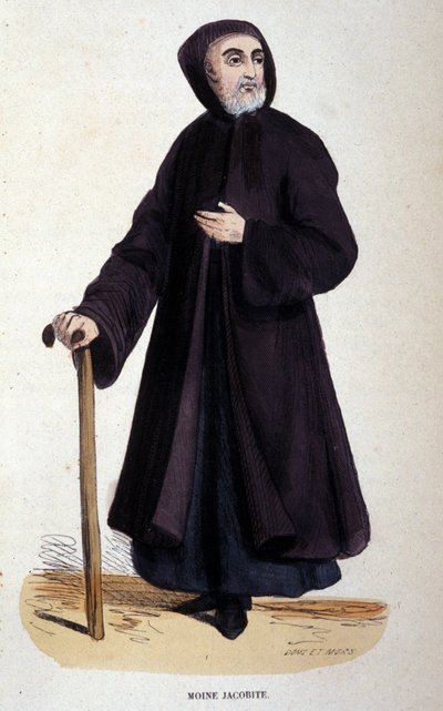 Moine Jacobite. Gravering fra et album om religiøse ordrer, Paris af Unknown artist