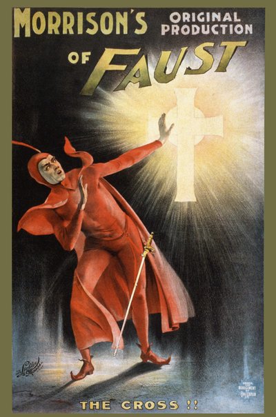 Morrison originalproduktion af Faust - korset! - plakat for et skuespil om Faust: "" la Croix"" af Unknown artist