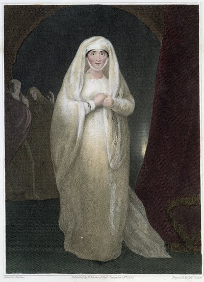 Mrs. Siddons, i rollen som Lady Macbeth i Shakespeares skuespil "Macbeth", deb. 19. århundrede af Unknown artist