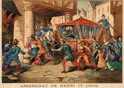Mord på Henrik IV og arrestation af Ravaillac den 14. maj 1610. af Unknown artist
