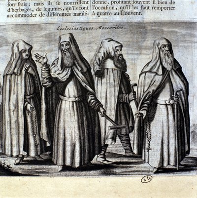 Moskovitiske præster, gravering af Unknown artist