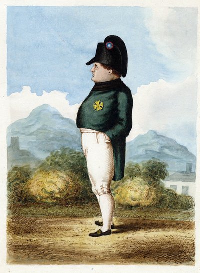 Napoleon Bonaparte på øen Saint Helena - Ukendt artilleriofficer - 1817 - Akvarel på papir - 30x22,6 - Privat samling af Unknown artist